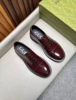 Gucci Red calfskin Leather Shoes-Gucci Man Business Leather Shoes
